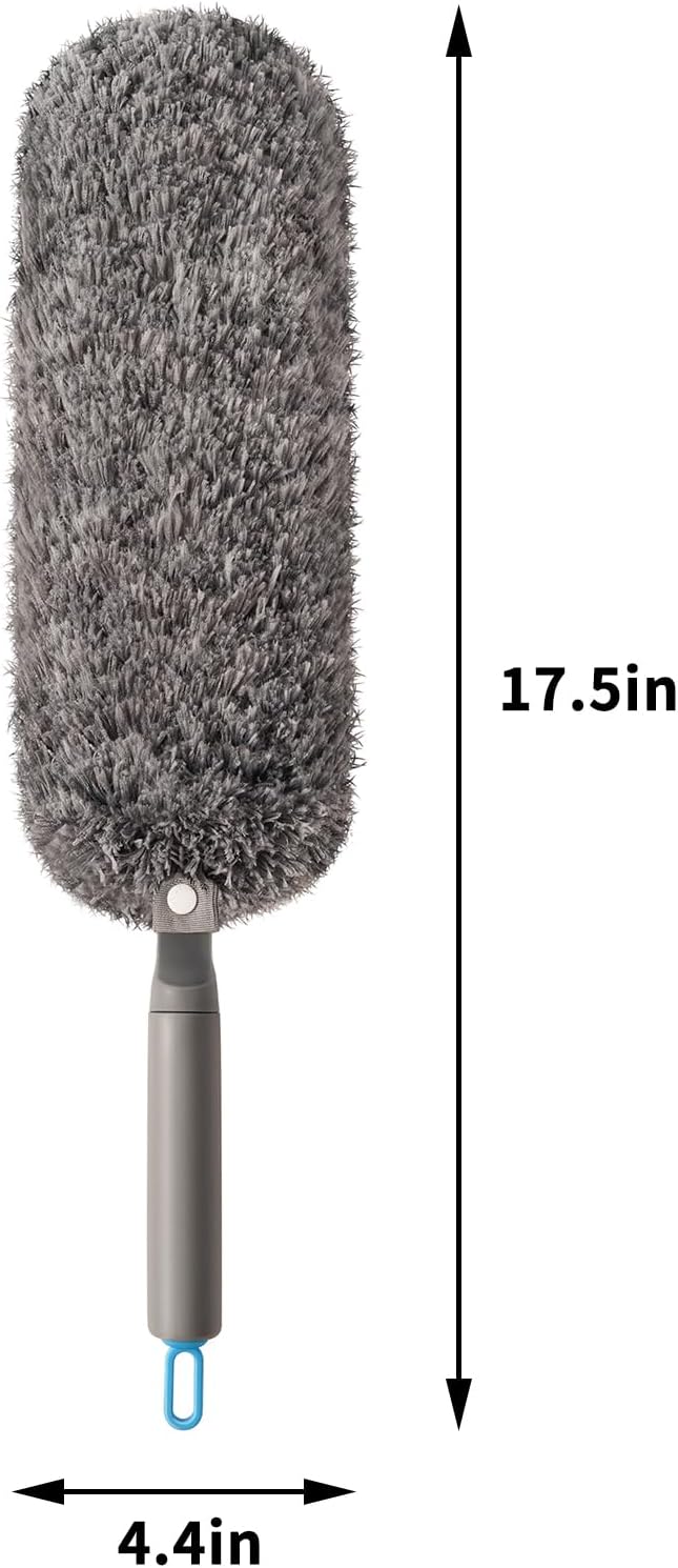 Microfiber Duster with Washable and Reusable Duster Head, Microfiber Dusters for Household Cleaning, Gray thumbnail
