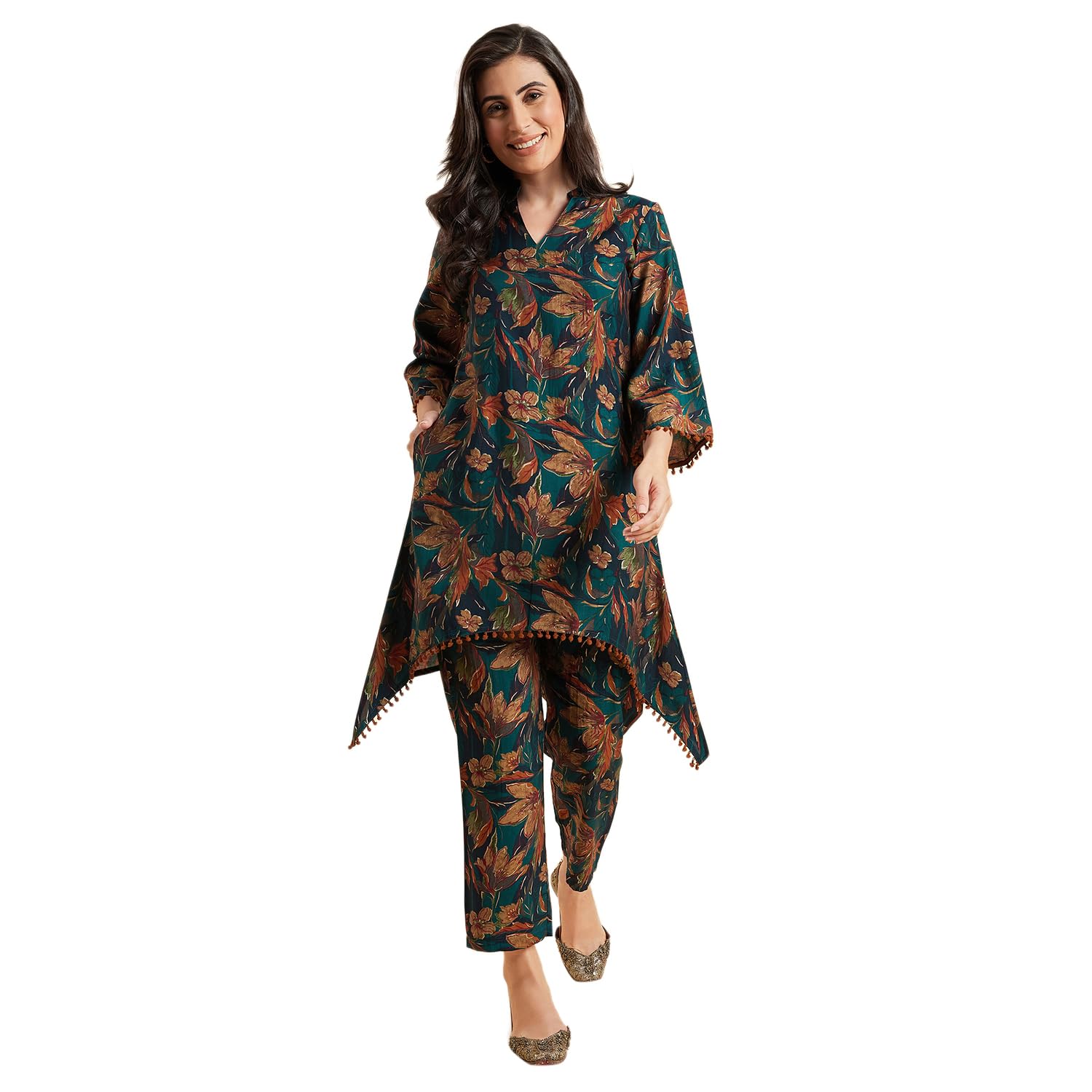 AziraFloral Printed Kurta With Palazzo Set