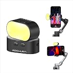 AOCHUAN Magnetic Fill Light for Stabilizer, Mini Video Light w/3 Brightness and 3 Color Adjustment, Strong Magnetic Light Mounted on the Gimbal, Compatible for Hohem Zhiyun Feiyu Gimbal Stabilizer.