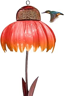 Coneflower Bird Feeder - Standing Coneflower Bird Feeder | Metal Cornflower Bird Feeders For Outside, Home Yard Garden Decoration Qeyeid