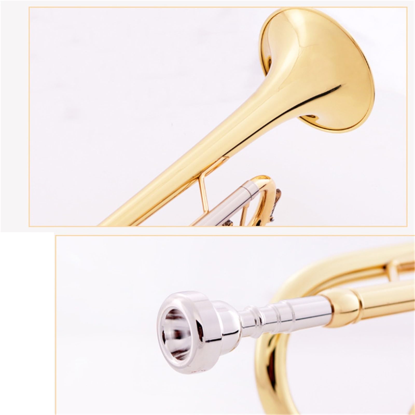 Trumpets for Beginner Playing B Flat Trumpet Band Beginner Wind Instrument Two-color Brass Trumpet