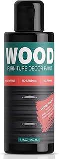 Black Wood Furniture Paint 7.1oz - Water-based & Low Odor All-in-One No Sanding - Cabinet Paint - Matte Finish Indoor Outdoor Liquid Wood for Cabinets, Doors, Tables and Dressers