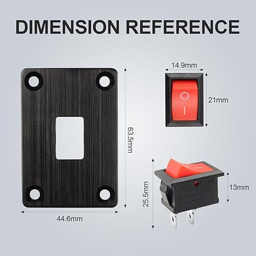Vista 31 de Interruptor basculante de barco KCD1 negro de 2 posiciones y 2 pines SPST interruptor de panel 6A 250VCA 10A 125VAC, con 4 terminales azules 1pcs