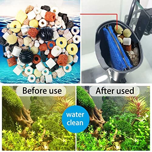 Nuyoah em Keramik 500g Keramik Perlen Zecken Keramikperlen 12-in-1 Aquarium-Filtermedien für Aquarium Teich Wasserfallbrunnen Milieuveränderung von Effektive Mikroorganismen
