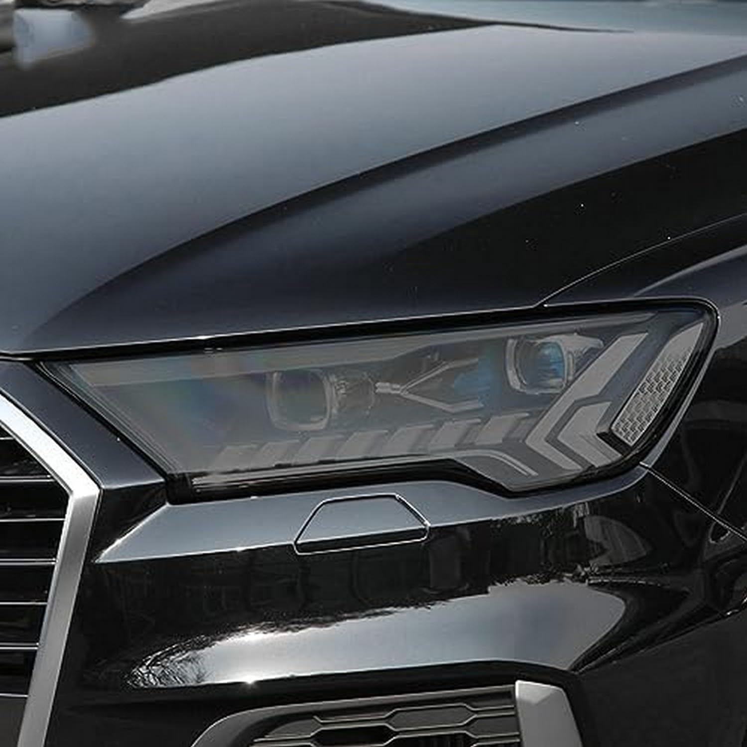 Car Headlight Protective Film Smoked Black Transparent TPU Sticker for Audi Q7 2020 2021 Sq7 4m Facelift