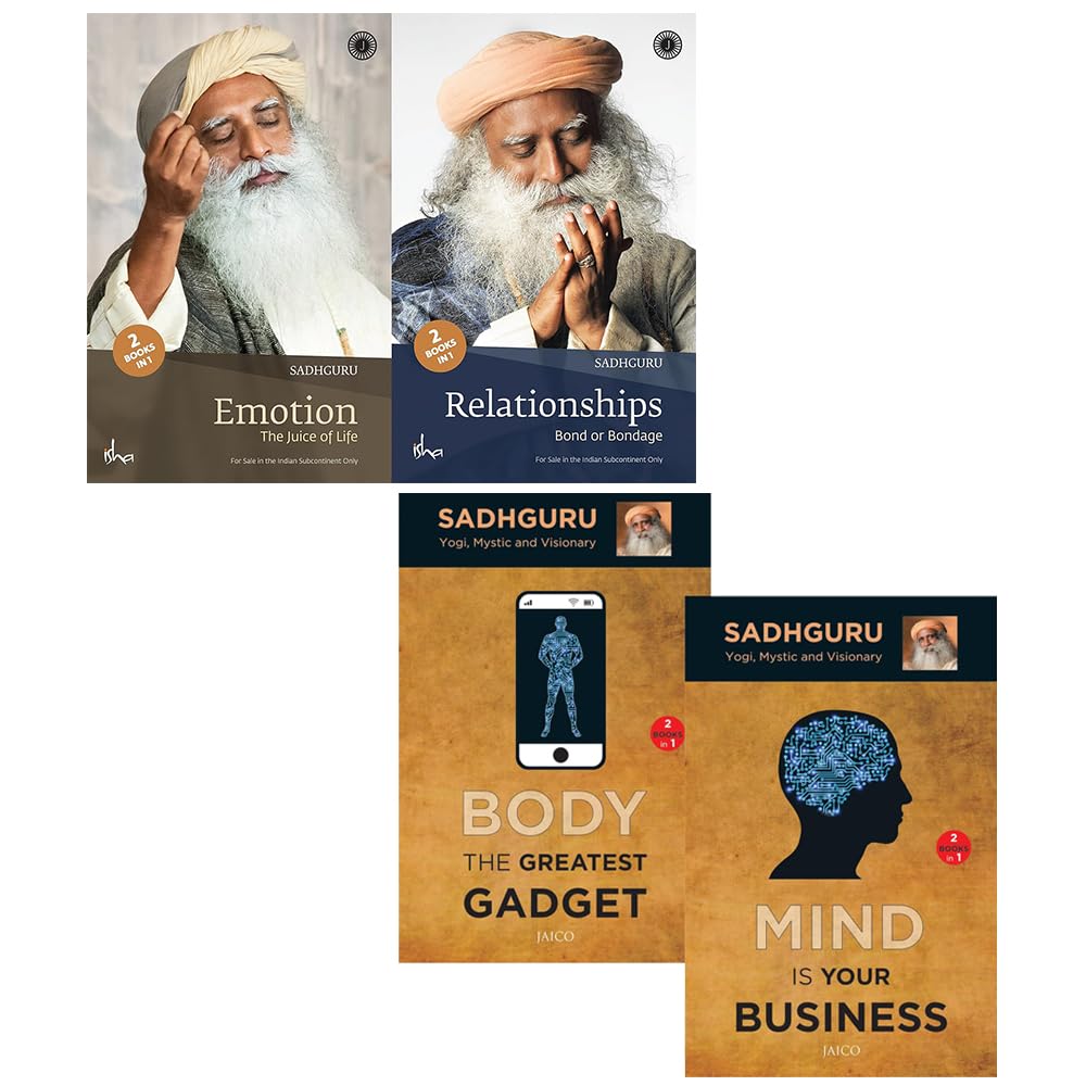 Sadhguru Jaggi Vasudev Collection 2 Books Set (Emotion and Relationships (2 books in 1) & Mind is Your Business / Body the Greatest Gadget (2 books in 1))