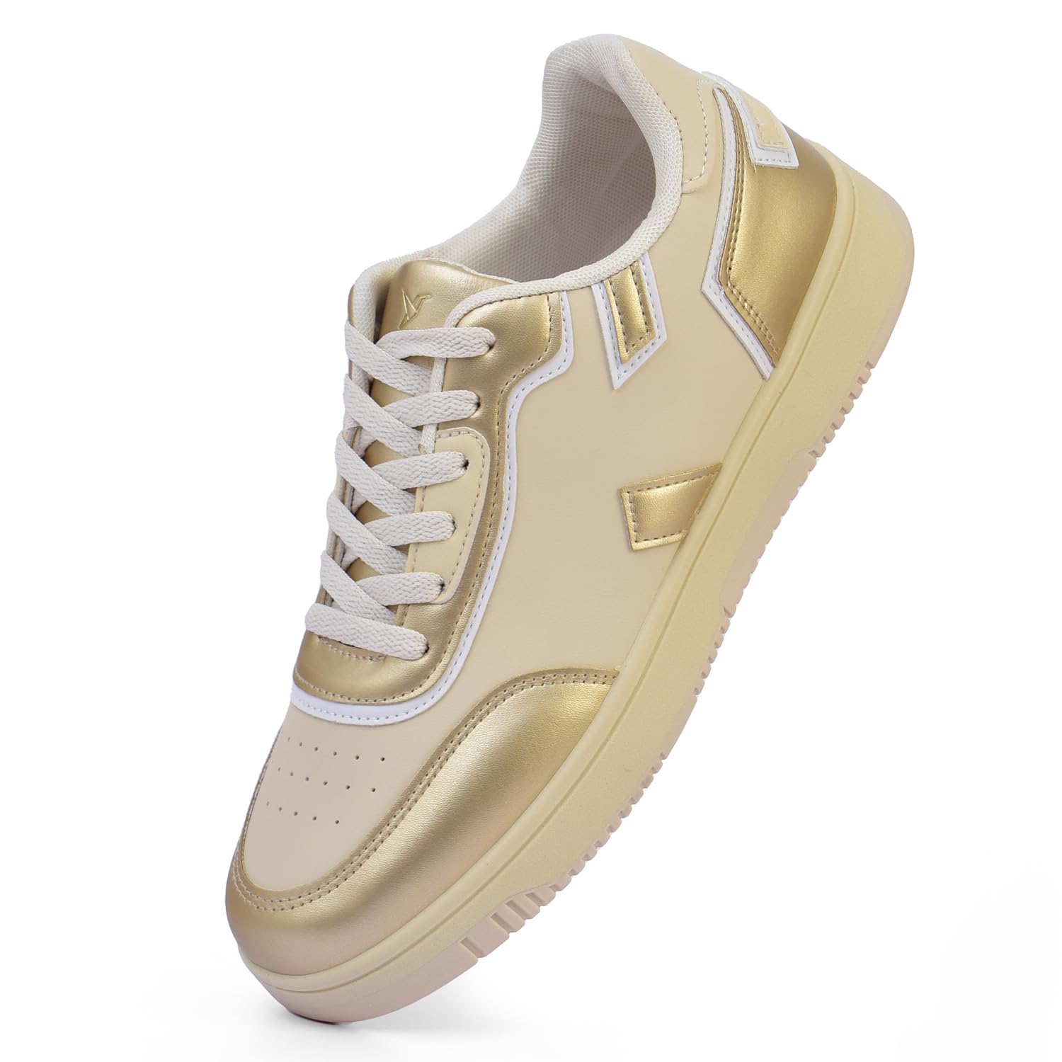YOHO Jewel Women’s Stylish Metallic Detailing Casual Sneakers | Beige - UK 3 (B0DCPXZQRC) Amazon Price History, Amazon Price Tracker