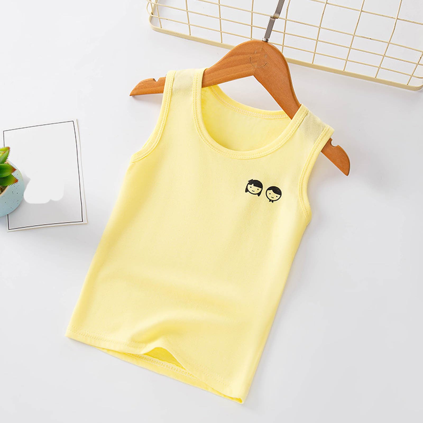 Generisch Débardeur côtelé pour garçon, t-shirt d'été sans manches, t-shirt musculaire uni pour tout-petits et petits garçons