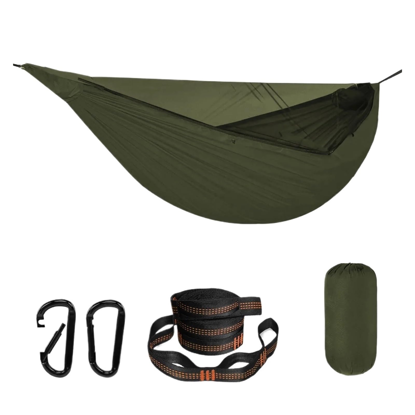 Amaca doppia con zanzariera for campeggio e viaggi altalena paracadute leggera in nylon 210T(Dark grey)