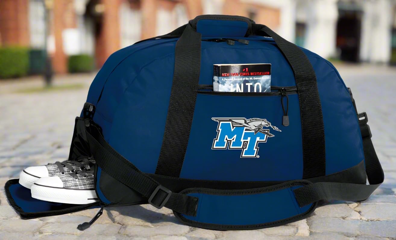 Middle Tennessee Logo Duffel Bag - MTSU Gym Bags w/SHOE POCKETS