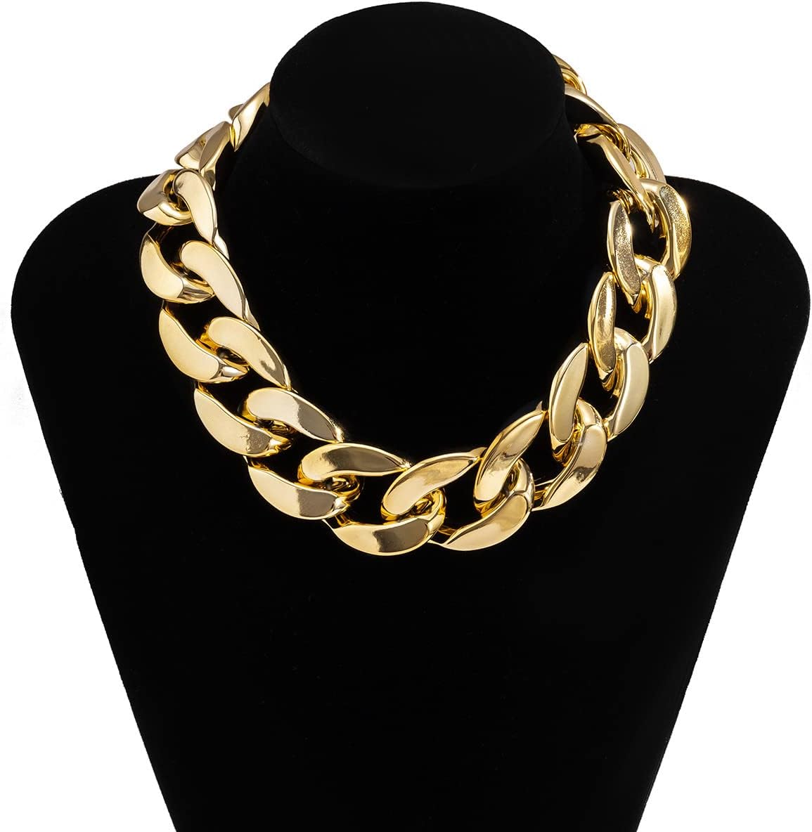 YOOESTORES82 Acrylic Gold Chunky Chain Necklace Earrings Set for Women,Punk Short Thick Wide Cuban Link Choker Necklaces Trendy Drop Dangle Earring Jewelry Set - Image 5