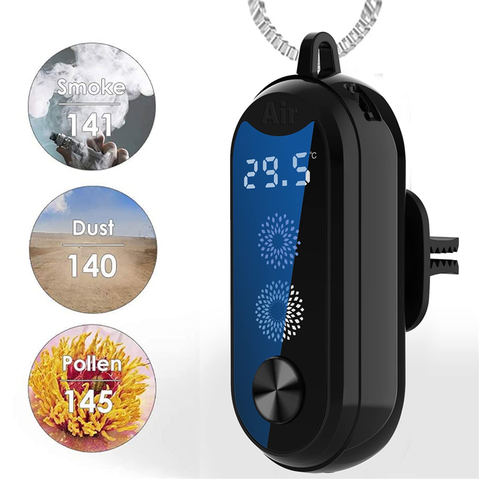 Collana Purificatore D'Aria Personale: Ionizzatore Portatile Per Eliminare Germi, Polvere, Allergeni E Odori – Ricaricabile USB