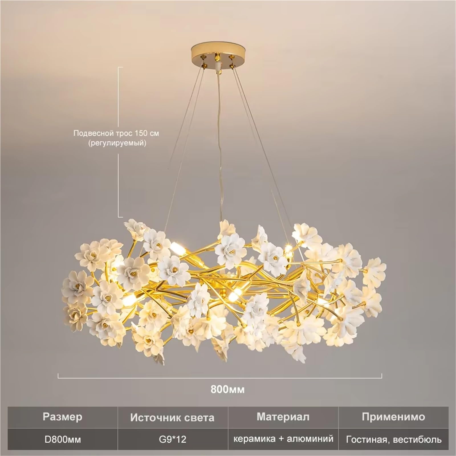 Französische weiße Blumenblüte Keramik Schlafzimmer Mädchenzimmer Romantische Decken-LED-Leuchte, Wohndeko