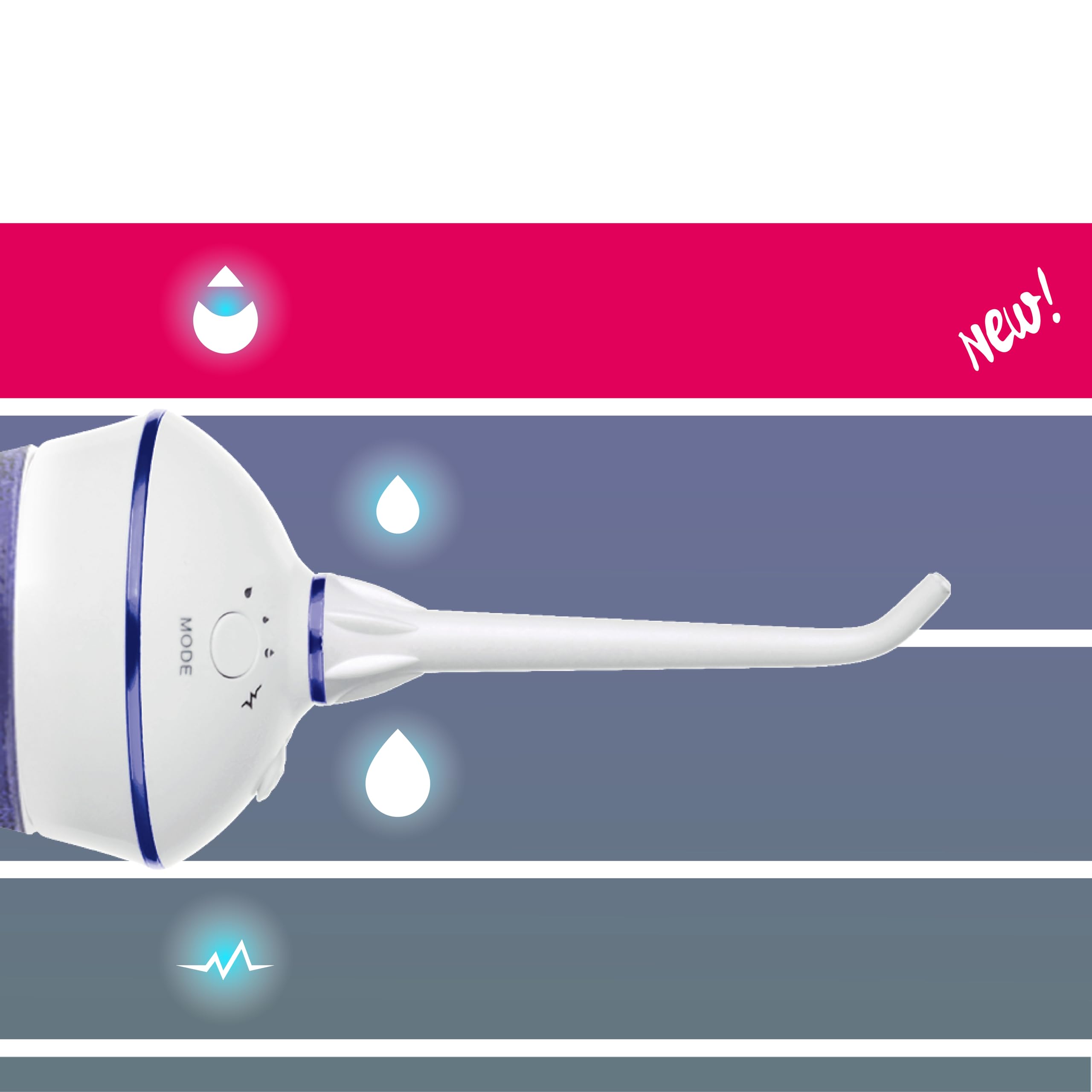 B.Well Suiza TH-917 - Irrigador bucal portátil e inalámbrico (4 modos de funcionamiento, incluye modo individual, depósito de agua de 280 ml, 2 boquillas con rotación de 360°, carga por inducción y