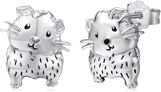 Guinea Pig Earrings 925 Sterling Silver Animal Earrings Cute Guinea Pig Jewelry Birthday Christmas Gifts for Women Girls