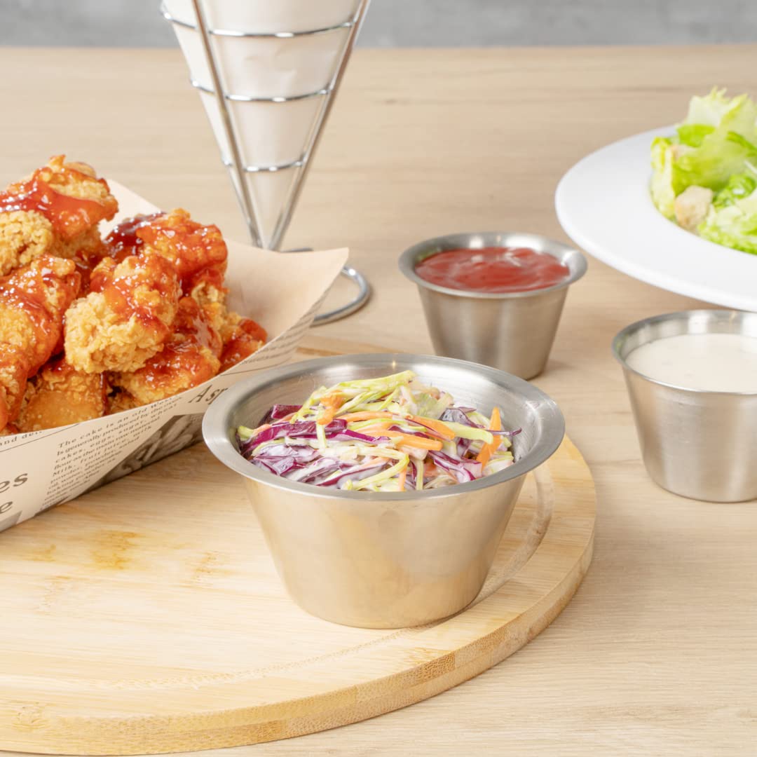 Kubek na przyprawy ze stali nierdzewnej, ramekin, kubek na sos - okrągły - 15 ml - pudełko 10 ct - akcesoria restauracyjne