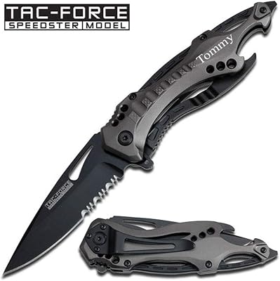 Gifts Infinity Free Engraving - Tac-Force Titanium Coated Stainless Steel Quality Pocket Knife (TF-705GY)