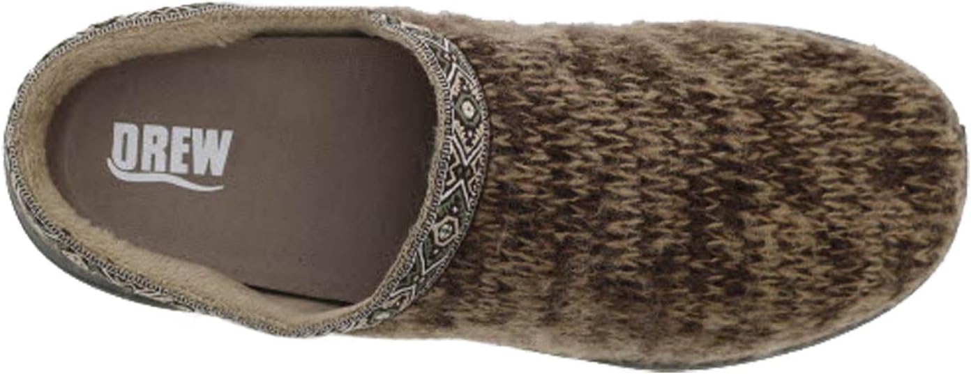 Drew Men's Relax Non-Slip Fabric Sweater Knit Slippers with Support