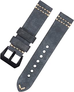 革製時計ストラップ、46mm手作り時計バンド、20mm/22mm赤/青本革ブレスレット