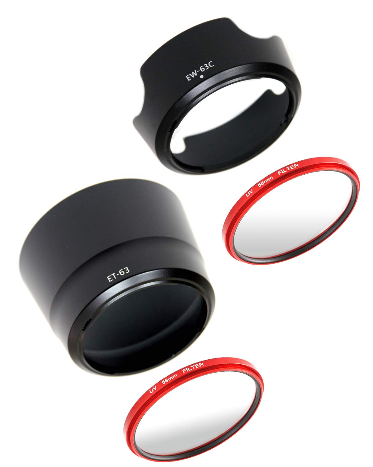 Amazon | 互換 レンズフード EW-63C ET-63 58mm フィルター 2枚 4点 