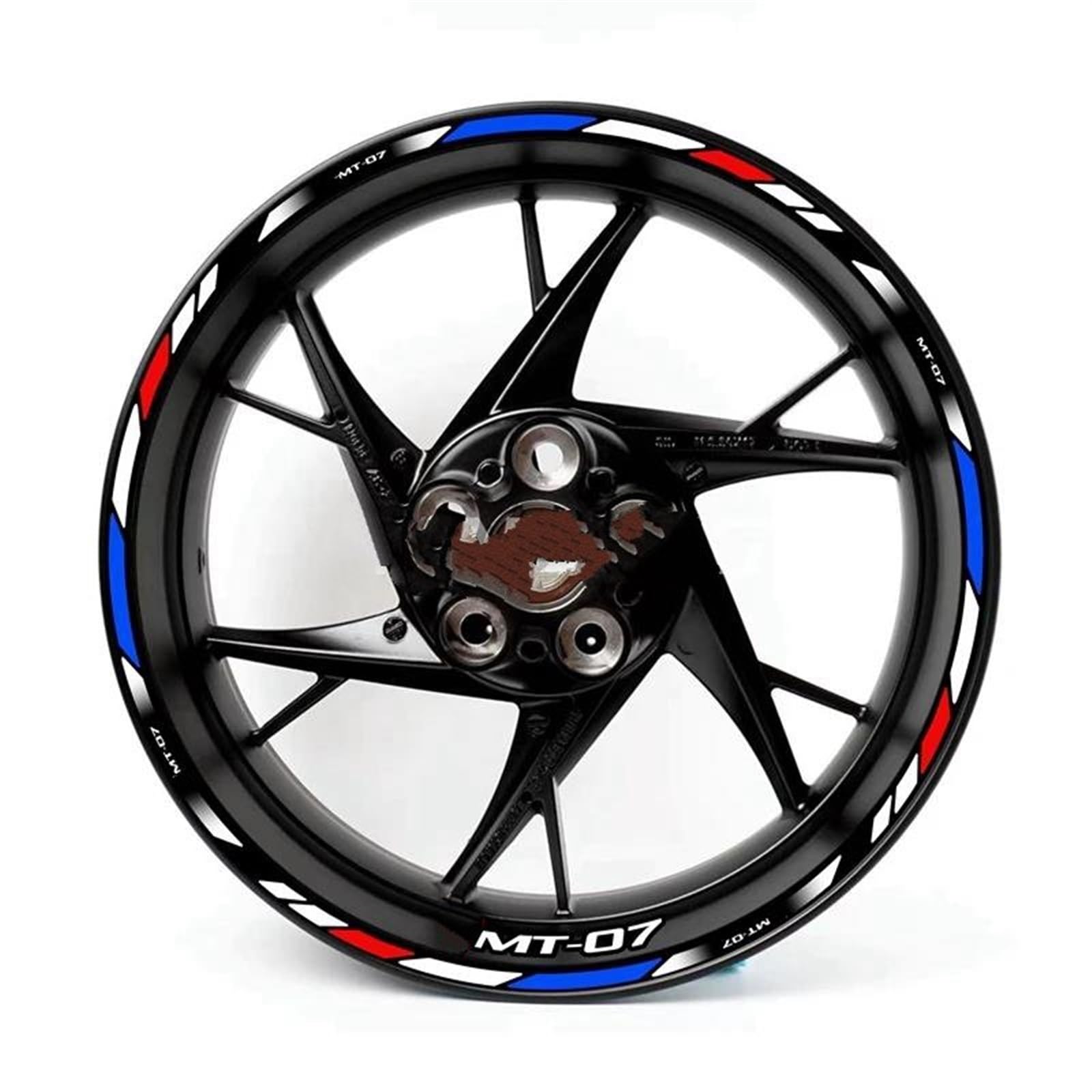Autocollants réfléchissants jante Yamaha MT 07 2020 2021 liseré roue moto nuit color9