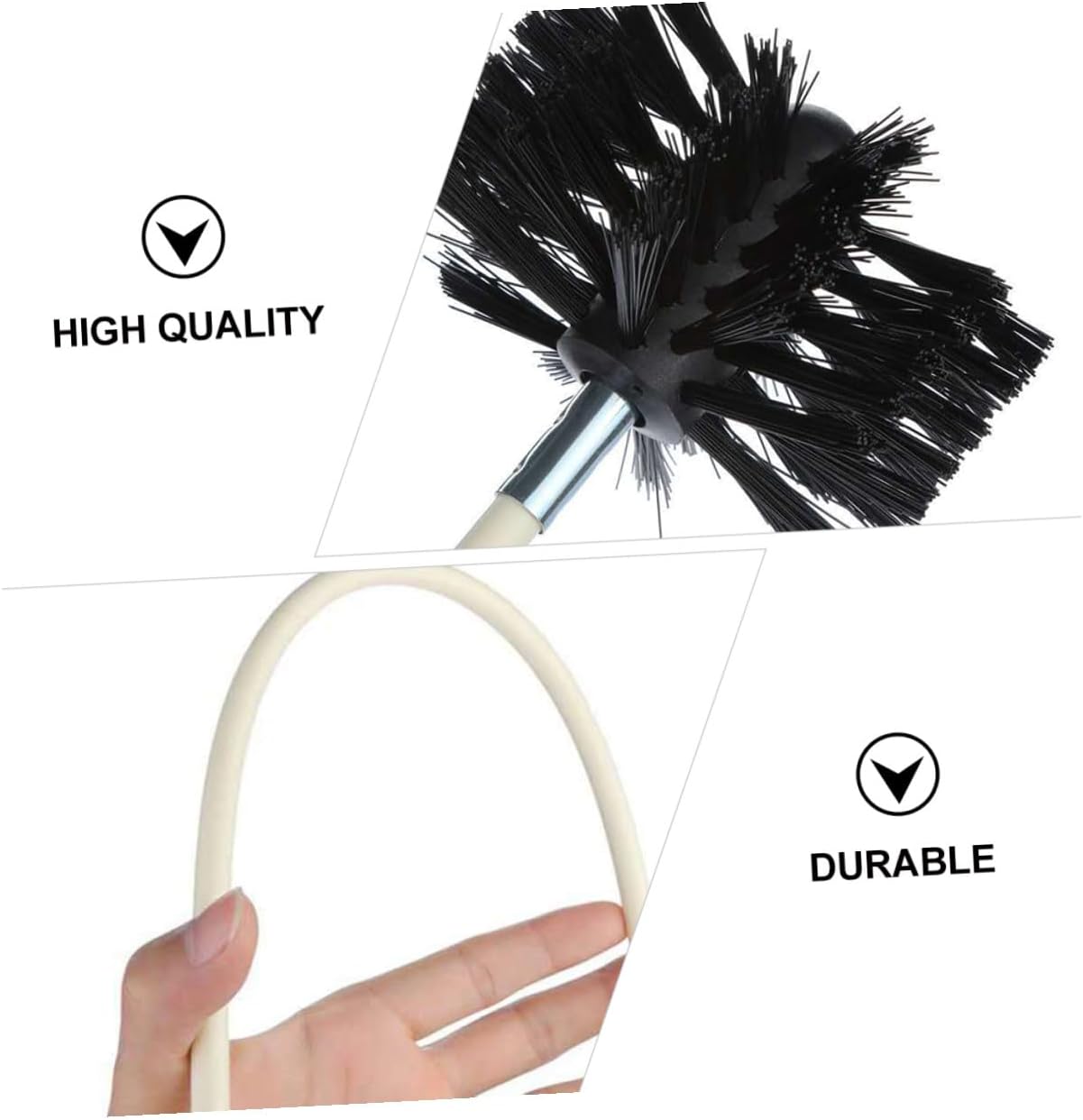 minkissy Chimney Cleaning Brush and Dryer Vent Brush 610mm Flexible Rods 4pcs Set for Fireplace Flue and Duct Lint Removal Home Use