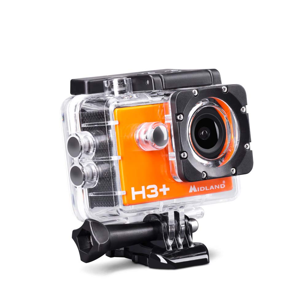 Midland - Action Cam H3+ Videocamera Sportiva Full HD con Stabilizzatore, Wi-Fi e Dash Cam, Fotocamera 16MP - Macchina Fotografica Subacquea, Funzione Rilevamento Movimento, Custodia Waterproof 30m