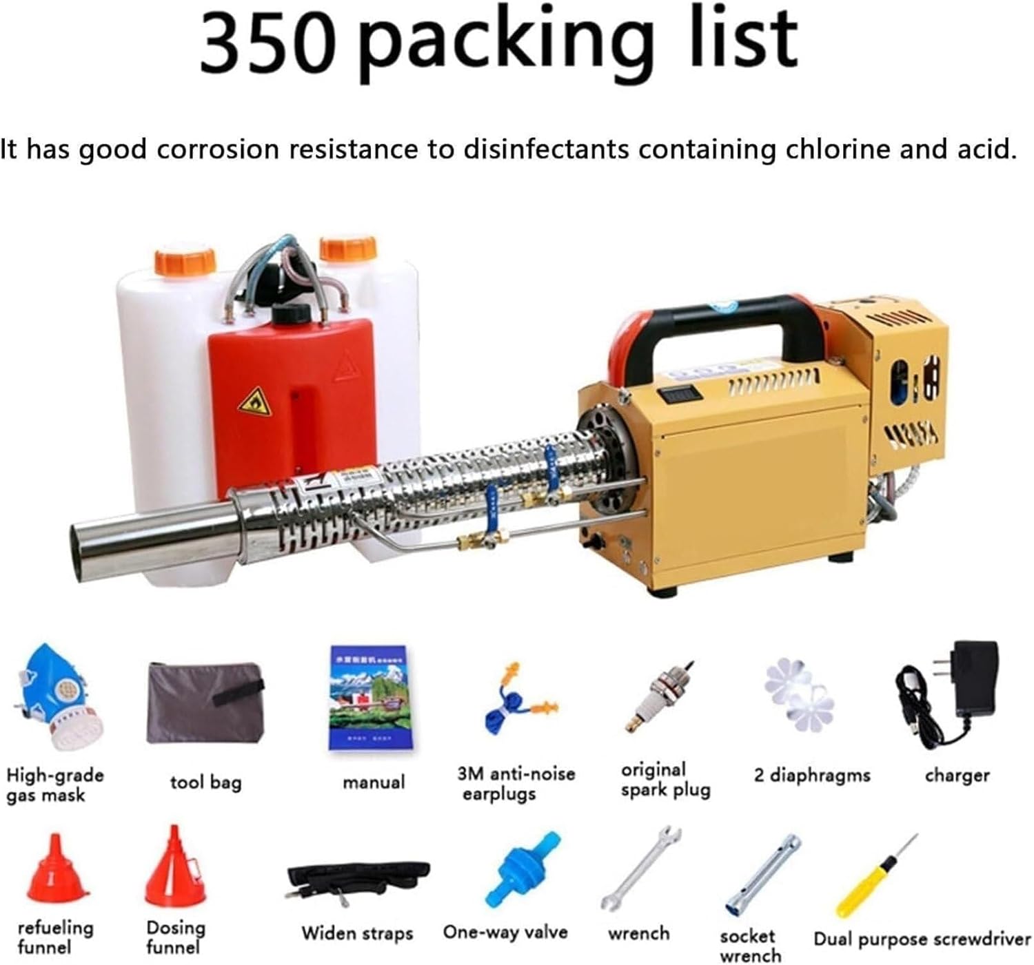 Electric Sprayer Aerosol Atomizer,Portable Thermal Fogger Machine,Disinfection Fogging Machine Sprayer Nebulizer,Pulse Jet Thermal Fogger(350)