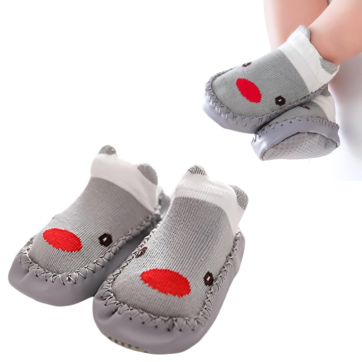 Anti-Skid leather soled Shoe Socks for Baby Boys and Baby Girls-12 to 18 months, Medium-image-17