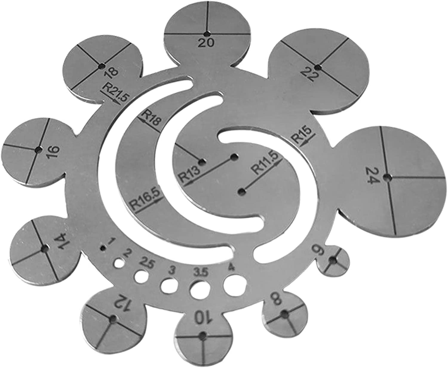 LHALUA Drawing Tool Round Corner Cutting Ruler Tailor Measure Alignment Tools Paper