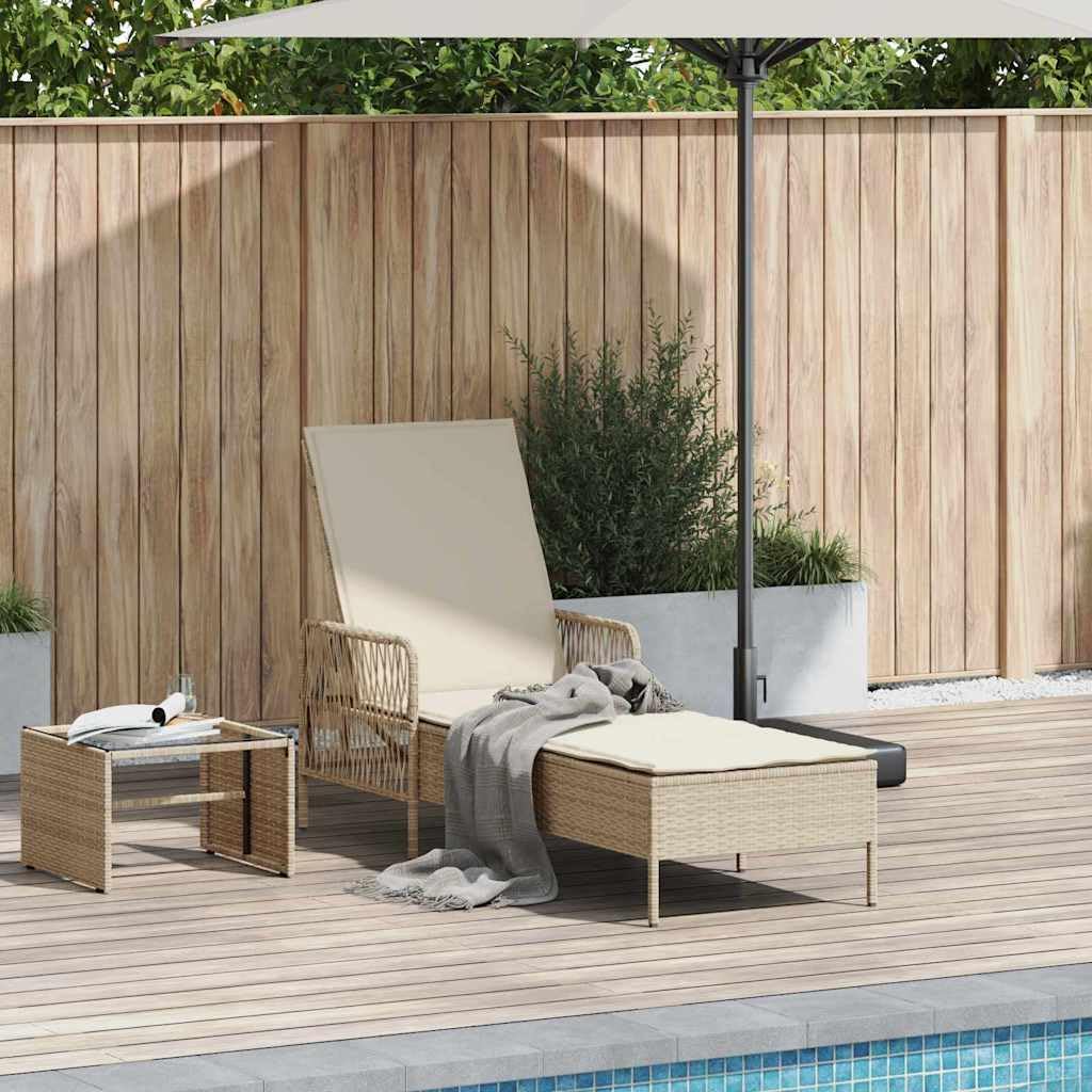 vidaXL Lettino da sole con cuscino polyrattan esterno Reclinabile giardino
