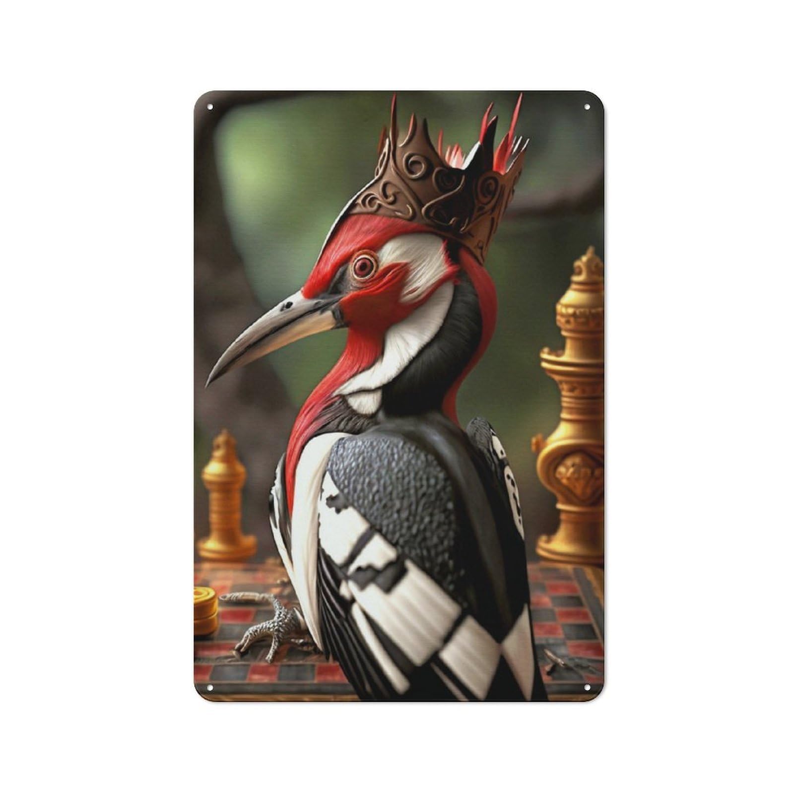 Junmoney Woodpecker Retro Tin Sign 30X20cm For Pub Or Café, For Collectors Building A Themed Wall Display