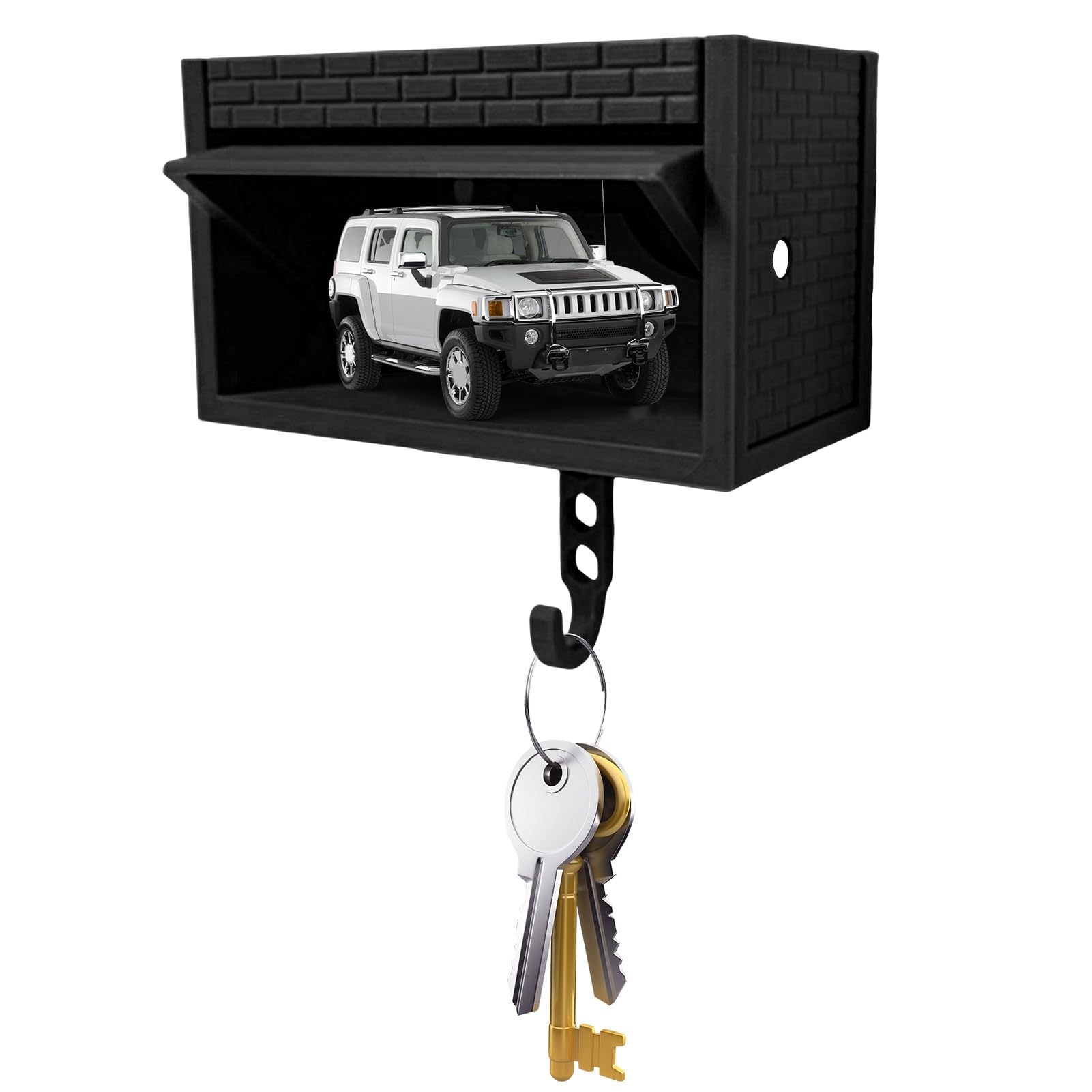 Walbest Car Key Holder for Wall, 3D Key Holder Wall Mount, Key Organizer Wall Mount, Car Garage with Opening Door, Key Garage Key Rack for Entryway