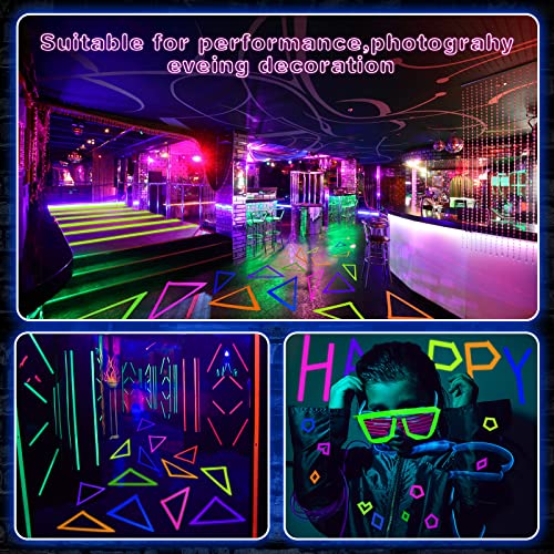 Image of Whaline 6 Colors Neon Gaffer Cloth Tape, Fluorescent UV Blacklight Tape for UV Party (0.6 inch x 60 feet)