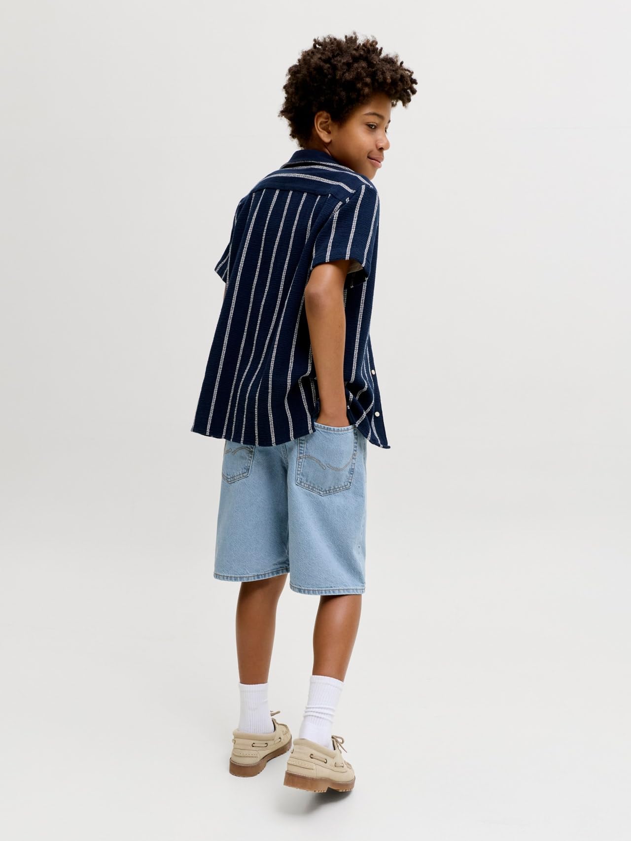 JACK & JONES Short en jean pour garçon, coupe baggy, short en jean junior