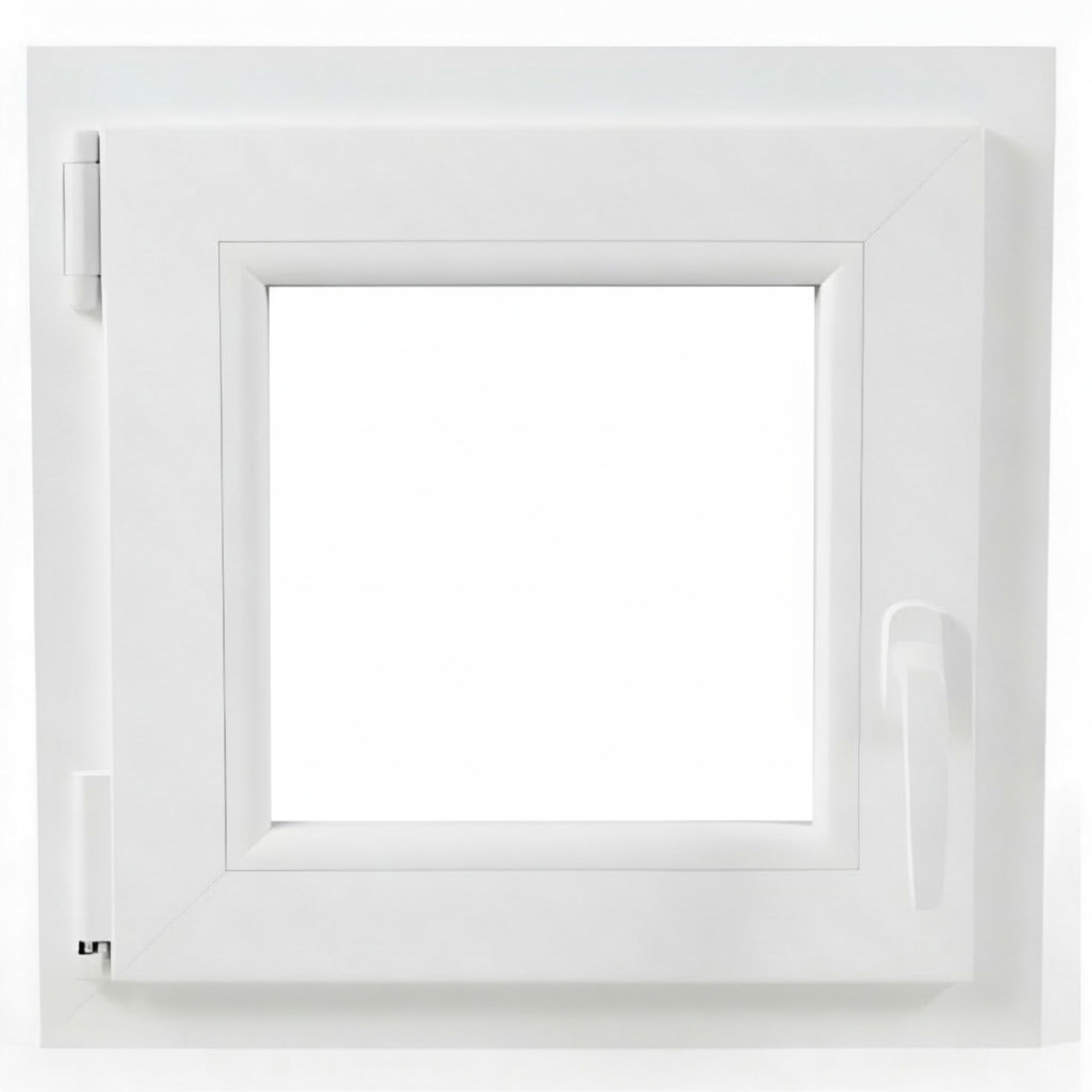 Nuova versione 2025 – Finestra PVC rinforzato 500 x 500 Bianco Oscilobatente Sinistra | Opaco