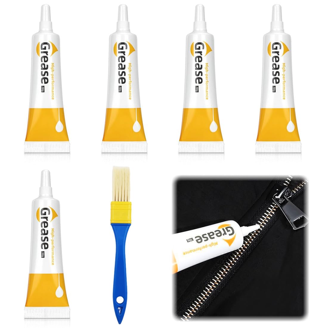 5 unidades de grasa lubricante para impresoras 3D con pincel, grasa de alta temperatura para ejes ópticos y guías lineales, compatible con Bambu Lab X1C/A1/P1S/P1P y Creality K1/K1 Max.