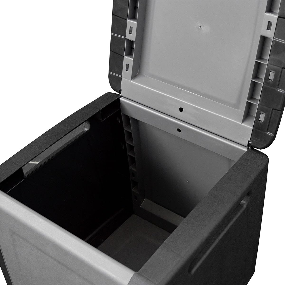 INTEC - Cassapanca portaoggetti 130L grigio/nero 54 x 53 x 57 cm manici di trasporto in polipropilene