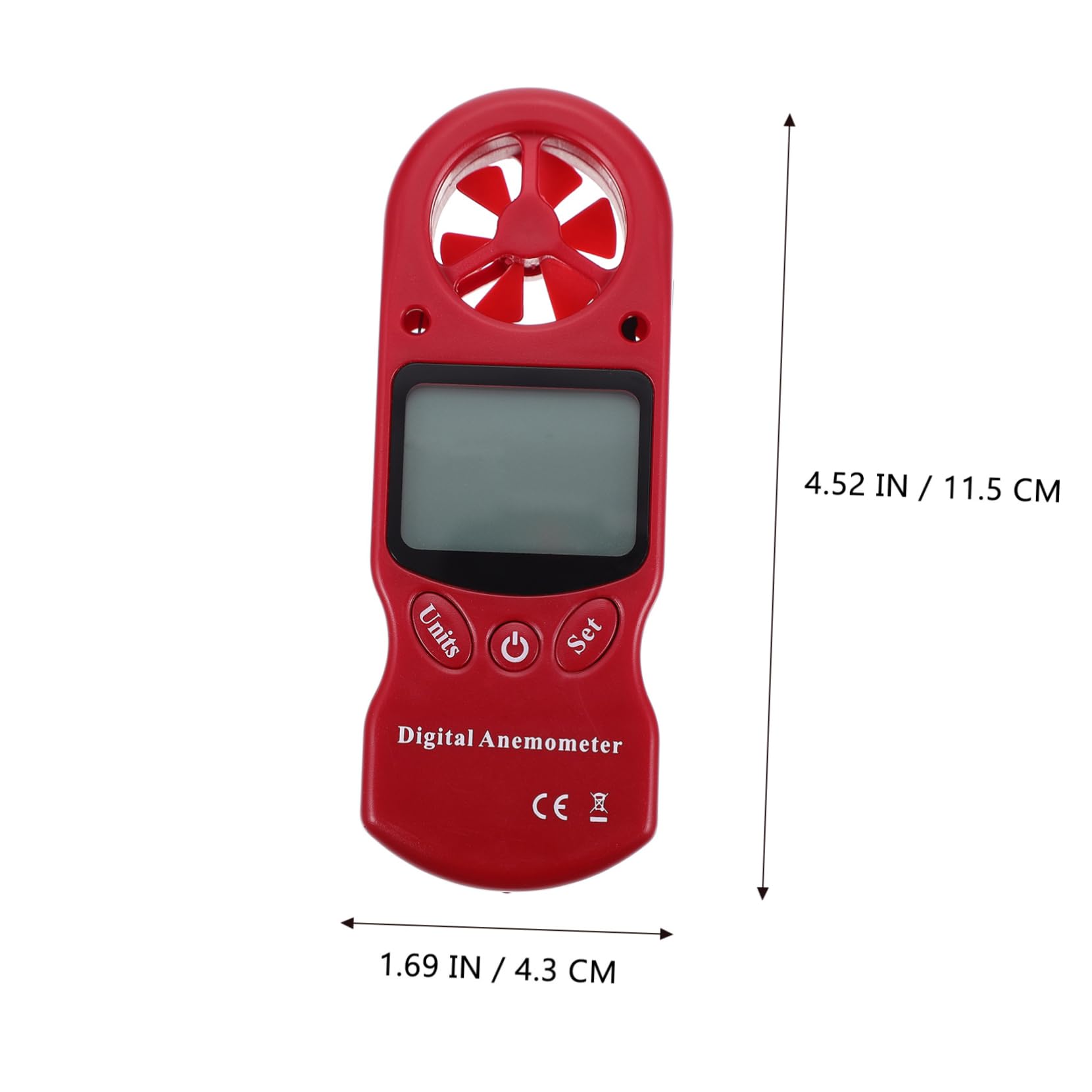 SOLUSTRE Anemómetro Digital Portátil con Termómetro E Higrómetro, Medición de Velocidad del Aire, Pantalla Lcd con Luz, para Aire Acondicionado y Ventiladores