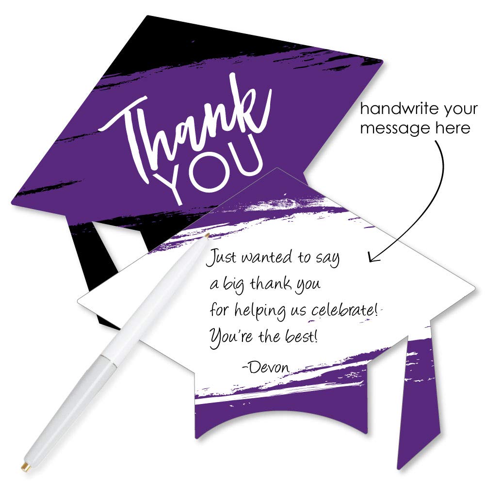 Amazon.com: Big Dot of Happiness Purple Grad - Best is Yet to Come - Shaped Thank  You Cards - Purple Graduation Party Thank You Note Cards with Envelopes