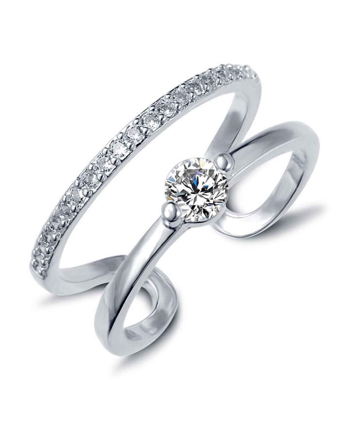 karatcart Platinum and Crystal Adjustable Ring for Women & Girls (Silver) (B071HGK9KK) Amazon Price History, Amazon Price Tracker