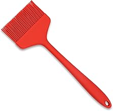 ESSBES Extra Large Silicone Pastry Brush - Heat Resistant Extra Wide Basting Brush - Dishwasher Safe Oil Brush for Cooking, Baking, Grilling, and Spreading Oil, Butter, BBQ Sauce or Marinade (Red)