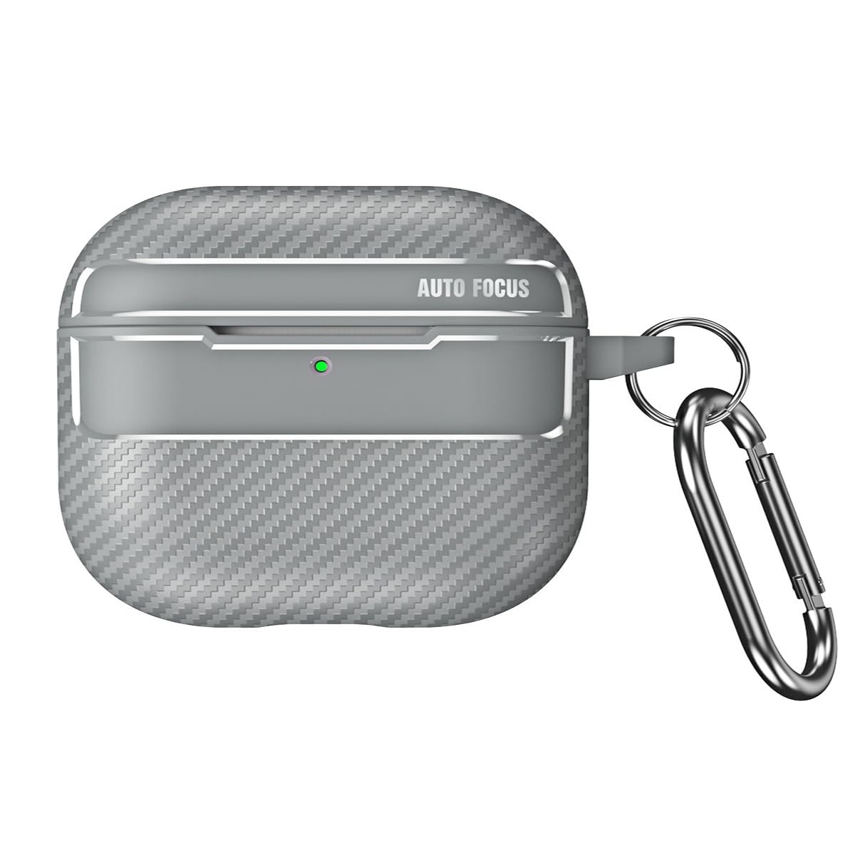 for Soft AirPods Pro 3 Case 2025 | Cool Carbon Fiber Air Pods Pro 3 Case | with Keychain | Airpod 3 Pro Cases for Man(Model A2700​​/A2931)(White)