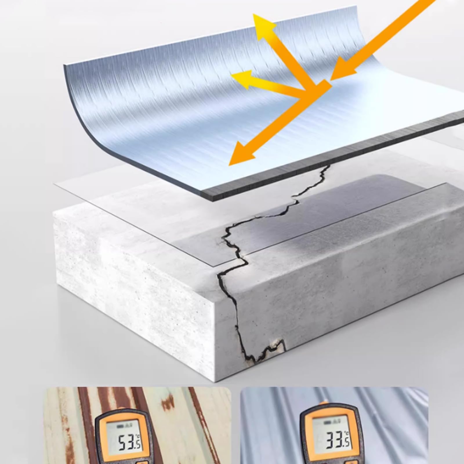 Cinta de Bituminosa Impermeable,Cinta de Sellado Autoadhesiva de Aluminio,Cinta de Reparación,para Fugas de Techo,Huecos de Alféizares,Roturas de Tuberías,Personalizable (0.4x5m)