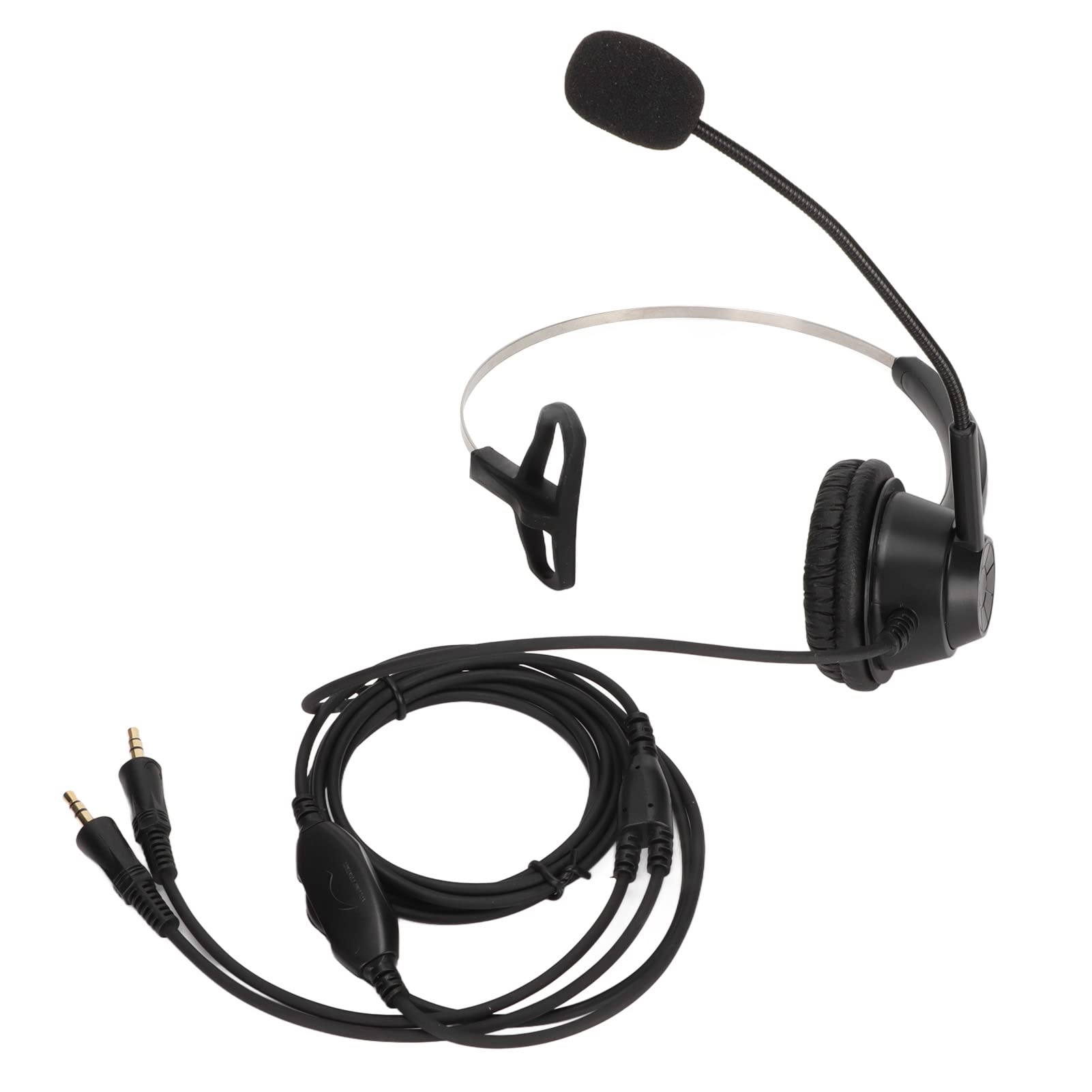 H360 - PC - VA 3.5mm PC Business Headset, Monaural Headphones with Rotatable Microphone, Noise Cancellation and Volume Control, Single Sided Wired Headset for Webinar Office Classr-image-45
