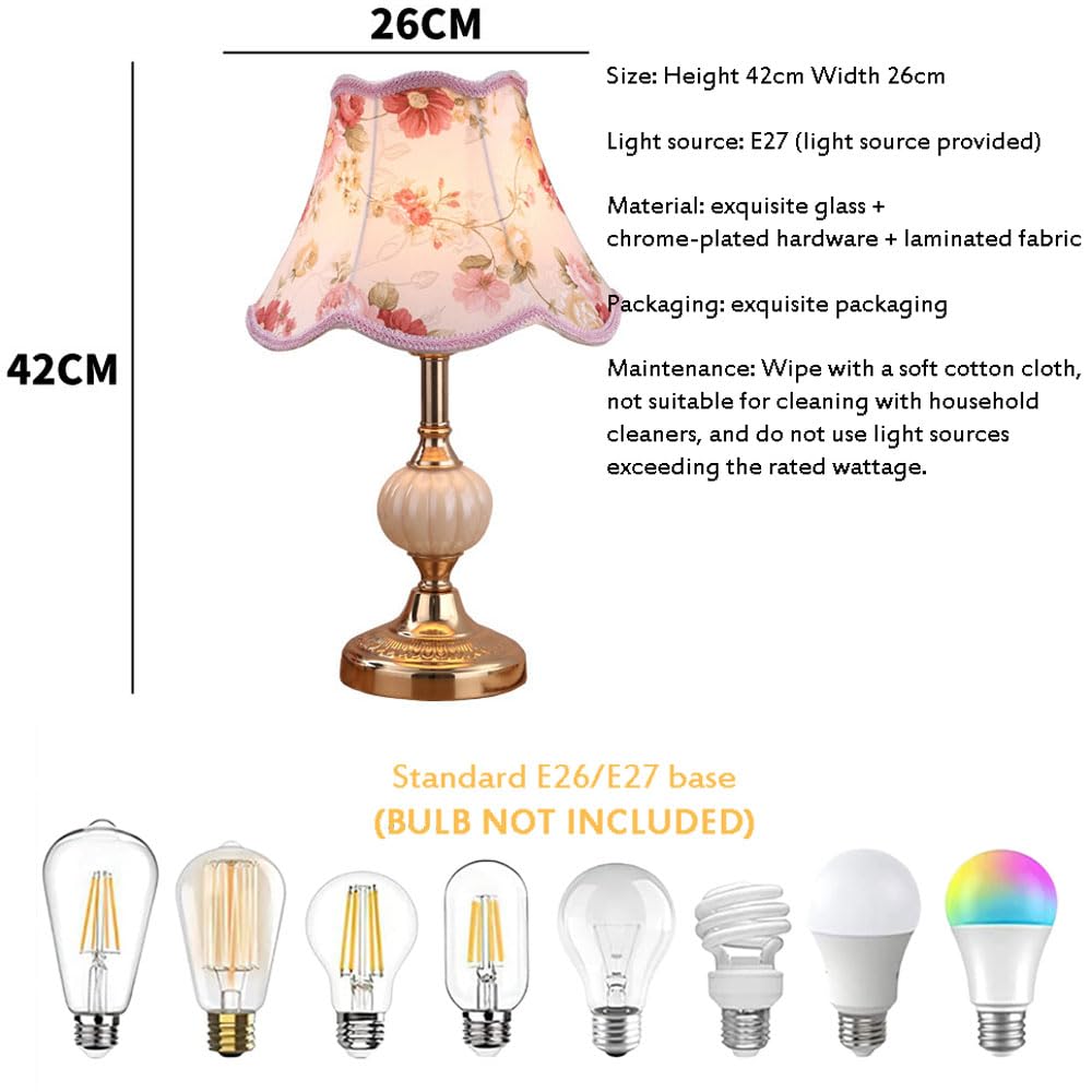 42 cm szklana/metalowa lampa stołowa domek francuski wiejski rustykalny stolik nocny stolik nocny do sypialni salonu biura uczelni regał