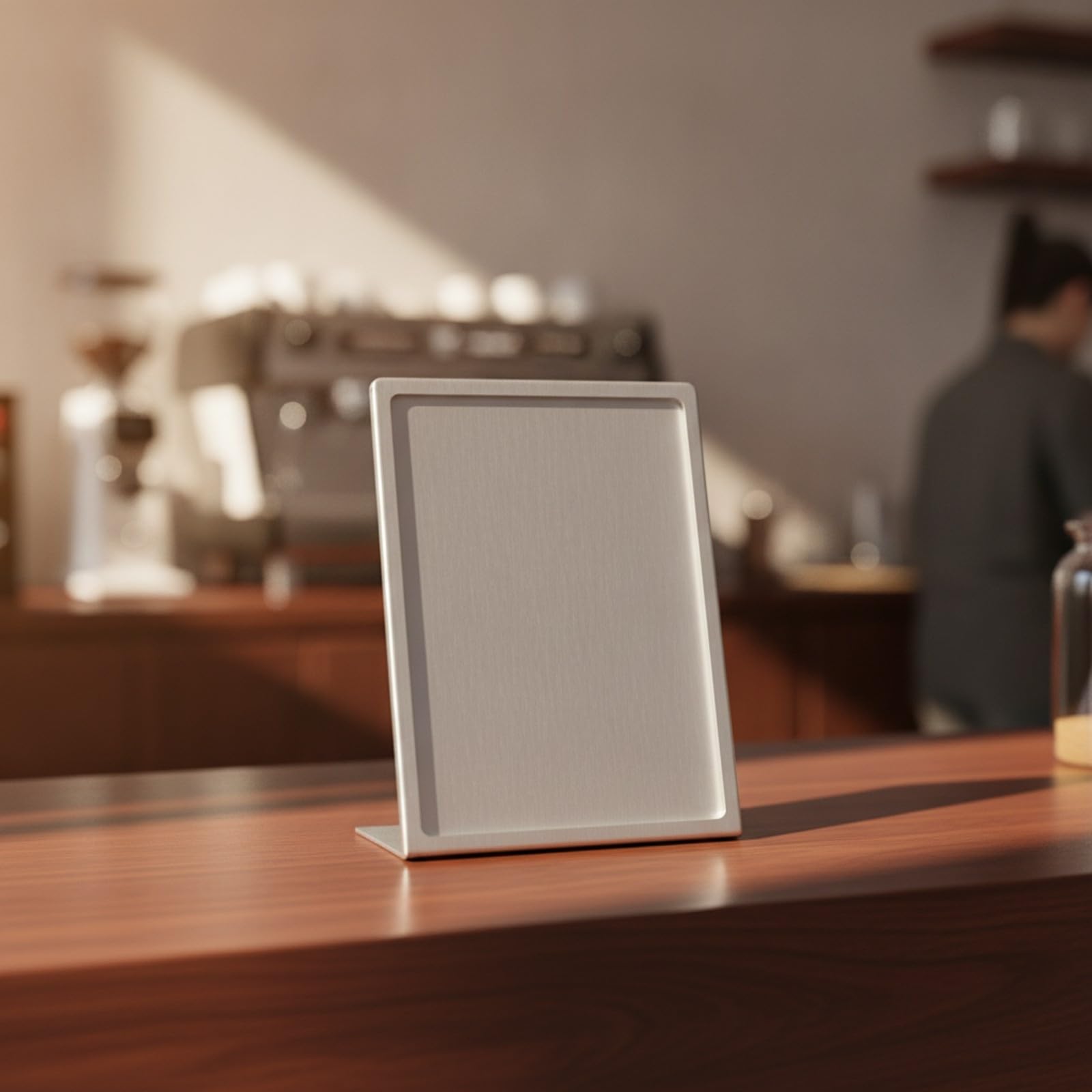 harayaa Avvisi da Tavolo Inclinato Elegante, Cornice Espositiva in Metallo, Antiscivolo, per Menu, Reception, Ristoranti, Hotel, Doppio
