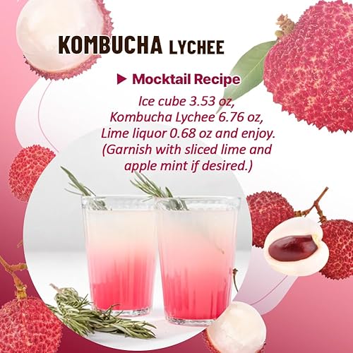 Miniatura 5 de KAYFOOD -Kombucha-Lychee-Garden-Daily Zero Sugar, Dieta, Bebida espumosa saludable intestinal, bebidas coreanas fermentadas para té helado, té