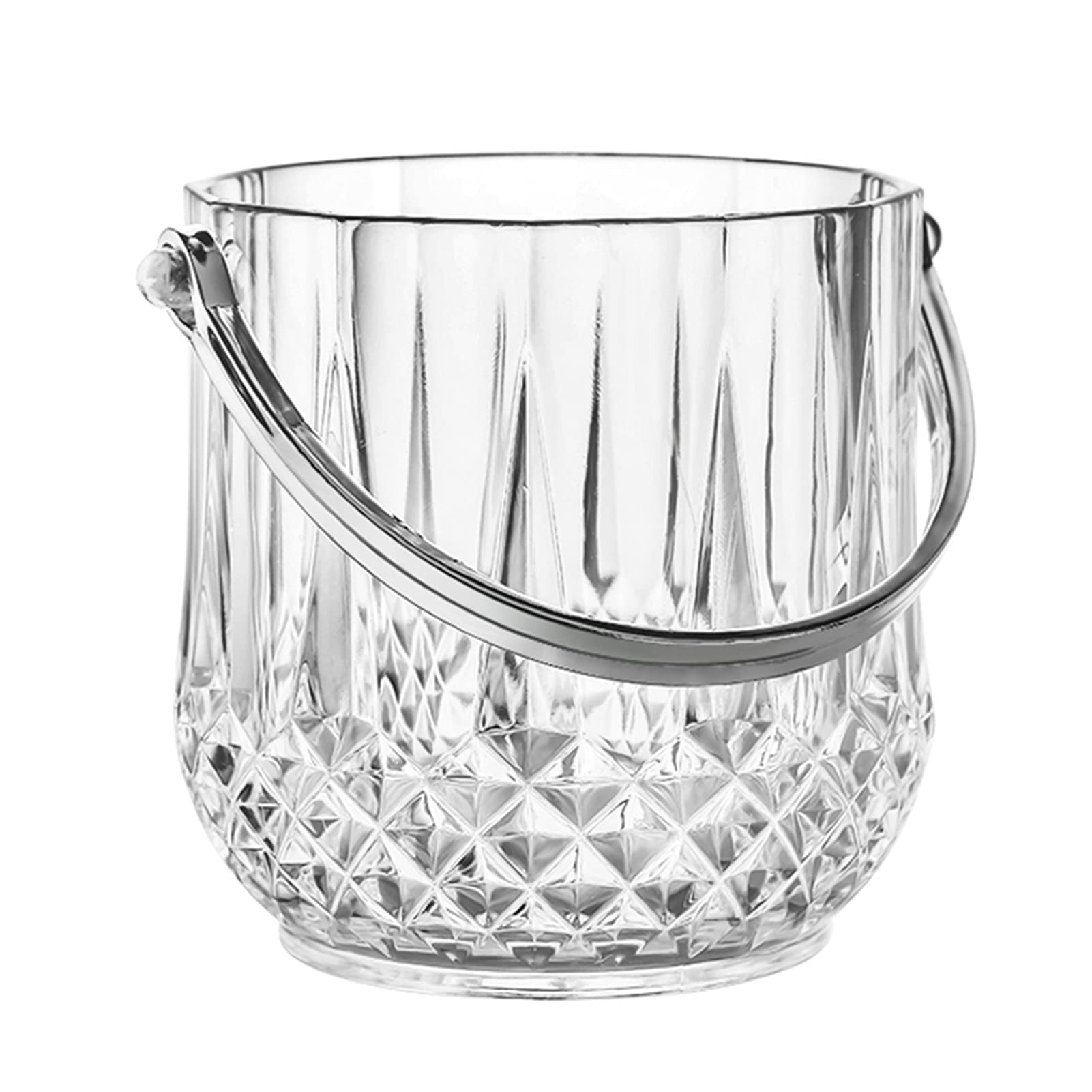 Wear Resistant Champagne Bucket, Simple Diamond Pattern Restaurant for Caffe Shop/Bar/KTV/Home,Clear (Clear)