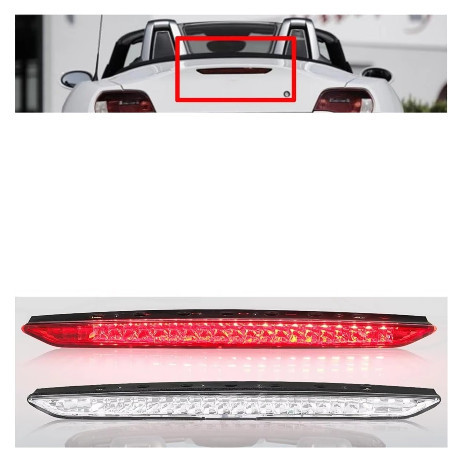 Feu Stop Arrière Troisième Luz de Freno LED de Tercera luz de Freno roja/Blanca, lámpara de Montaje Alto para Z4 E85 2003-2008, Conjunto de luz de Freno de Alto Nivel